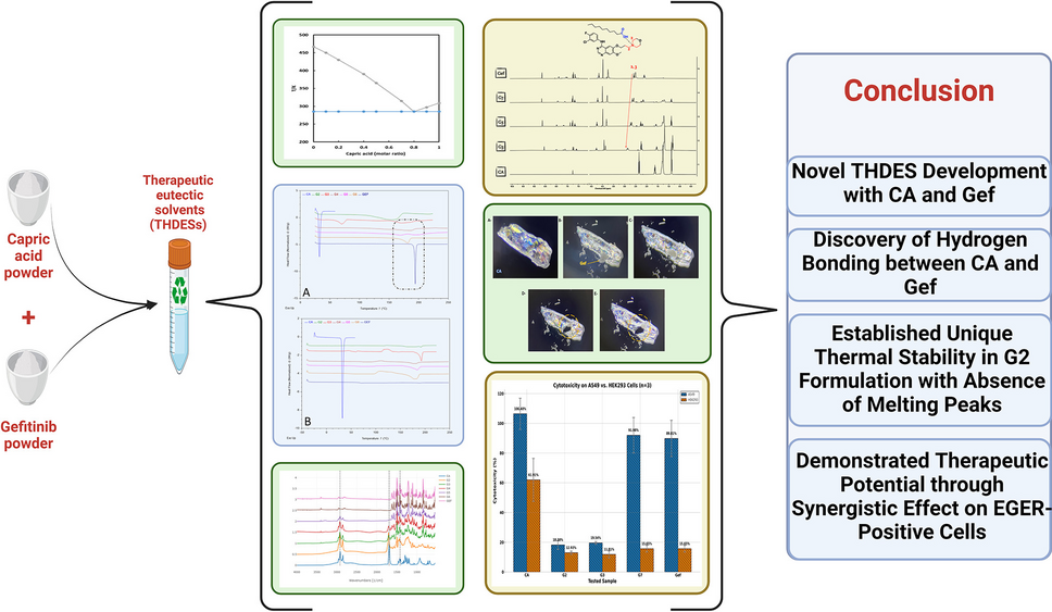 An Investigation into the Preparation, Characterization, and Therapeutic Applications of Novel Gefitinib/Capric Acid Deep Eutectic Systems