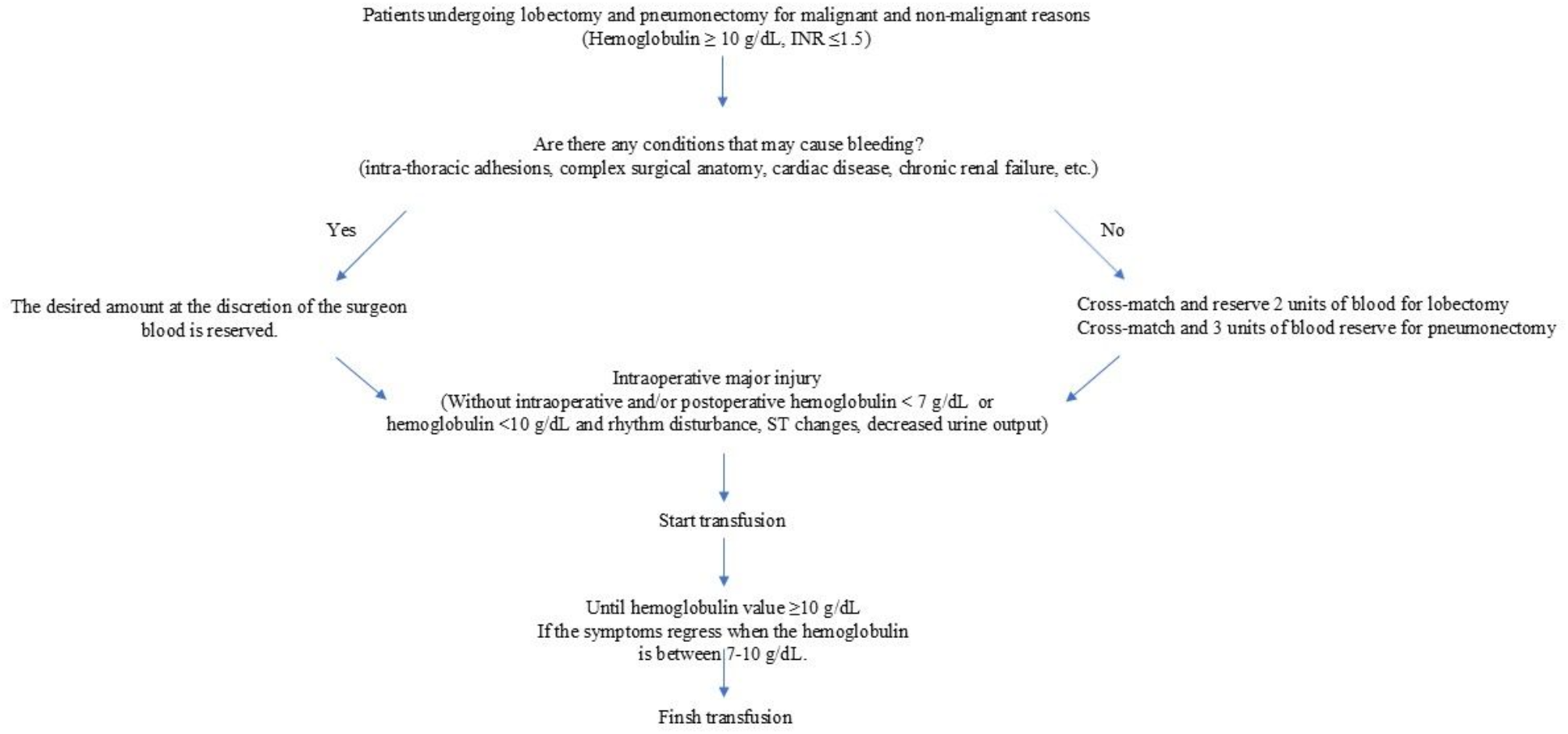 The evaluation of patient blood management in lung resection under thoracotomy