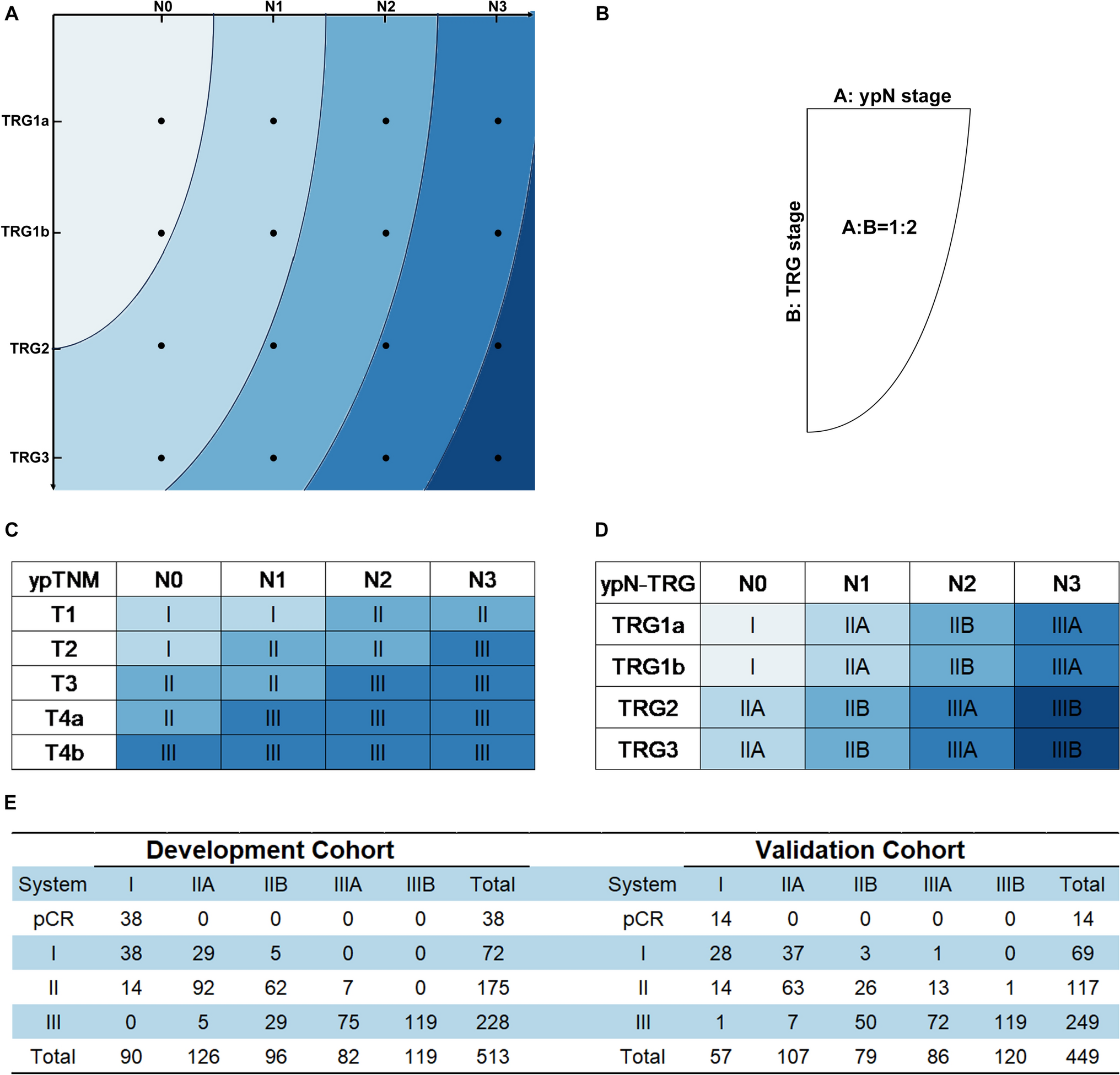 A novel ypN-TRG staging system for gastric cancer patients after neoadjuvant therapy based on the metro-ticket paradigm: a multicenter and large sample retrospective analysis