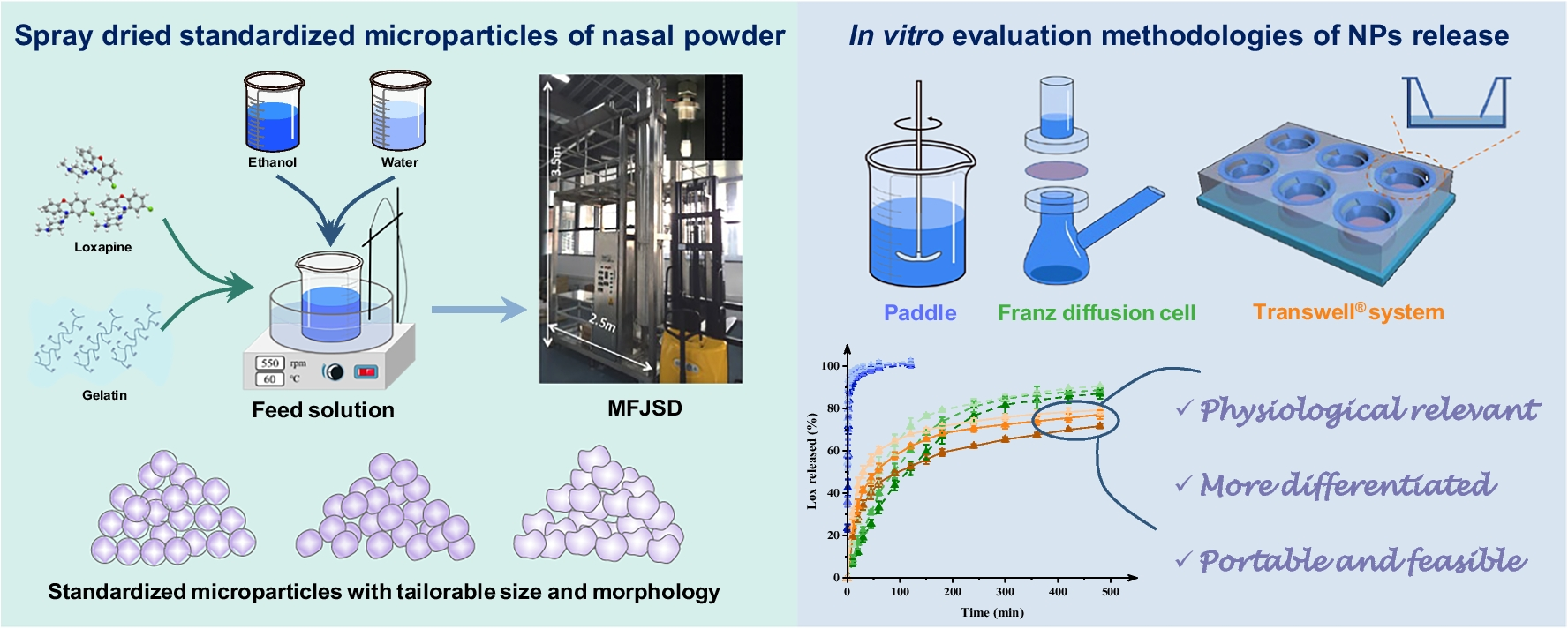 Uniform Spray Dried Loxapine Microparticles Potentially for Nasal Delivery: Exploring Discriminatory  Release Evaluation Methods