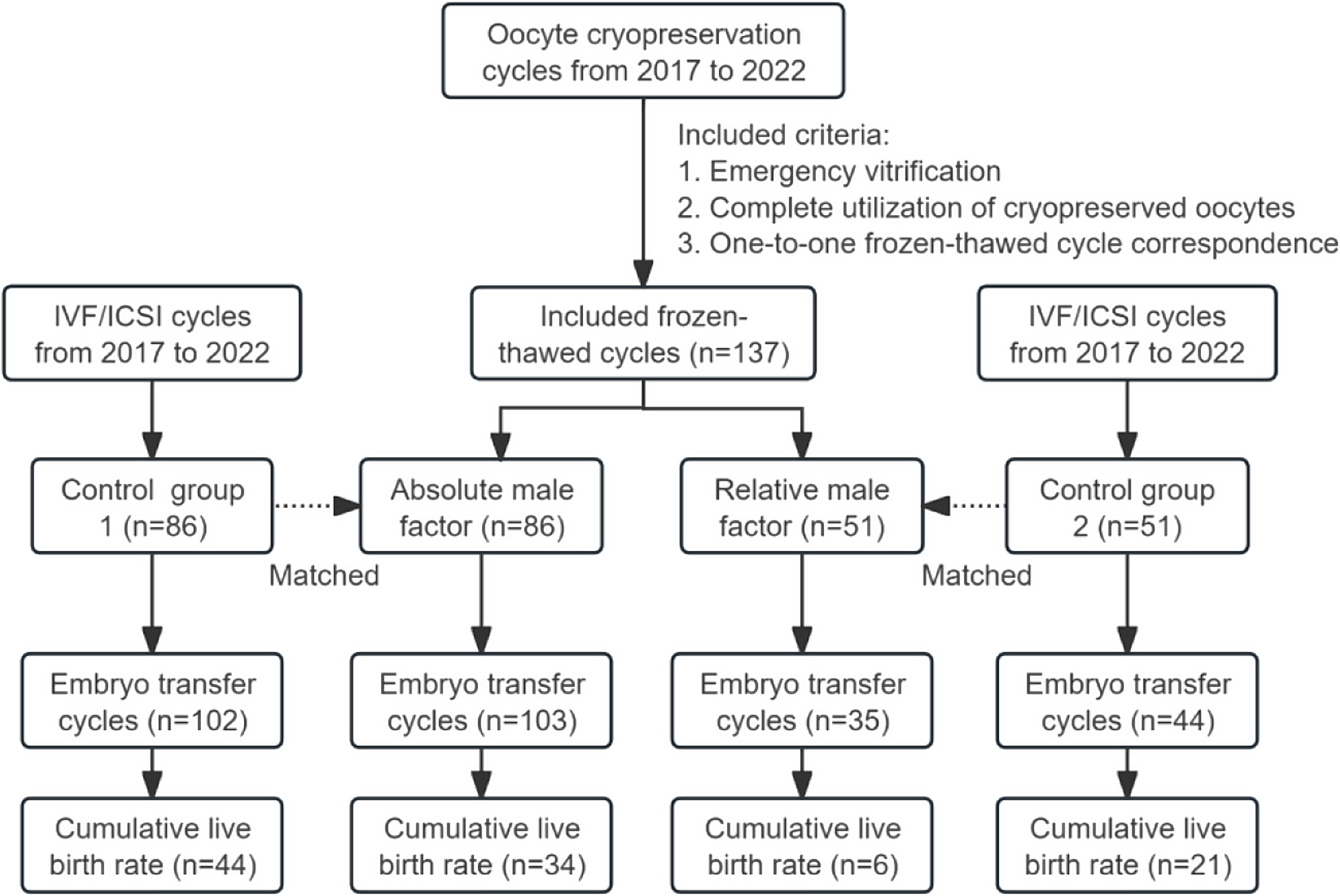 Cumulative live births and predictive factors of emergency oocyte cryopreservation: a retrospective cohort study