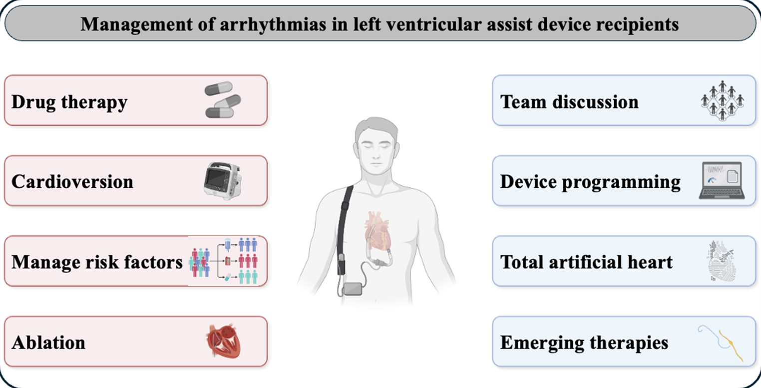 Management of arrhythmias in left ventricular assist device recipients