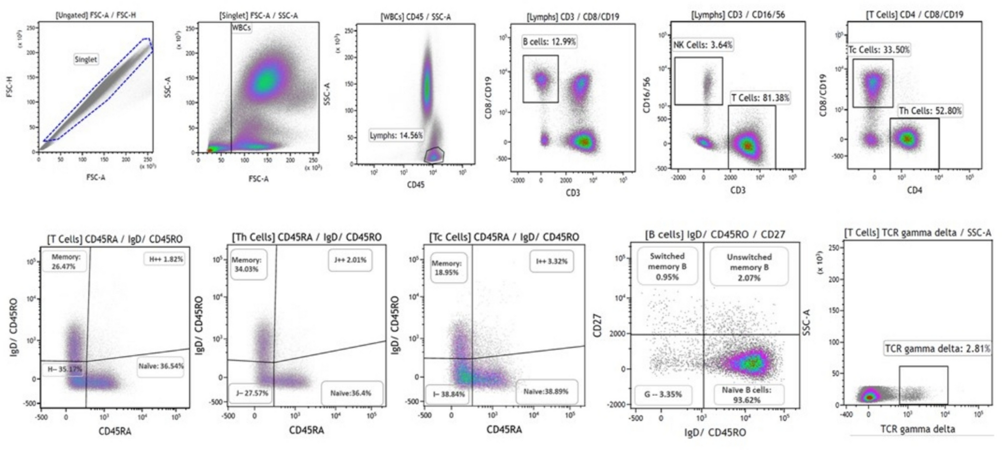 Evaluation of lymphoid defects in specific inborn errors of immunity using a single-tube multicolor flow cytometry assay