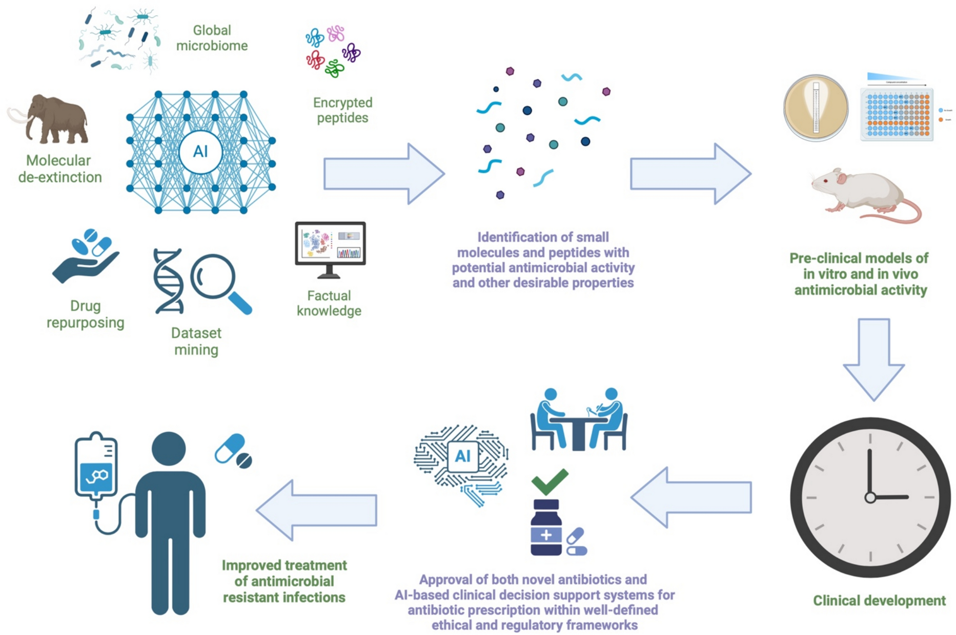 The Future of Antibiotics and Artificial Intelligence: Some Thoughts from Discovery to Bedside