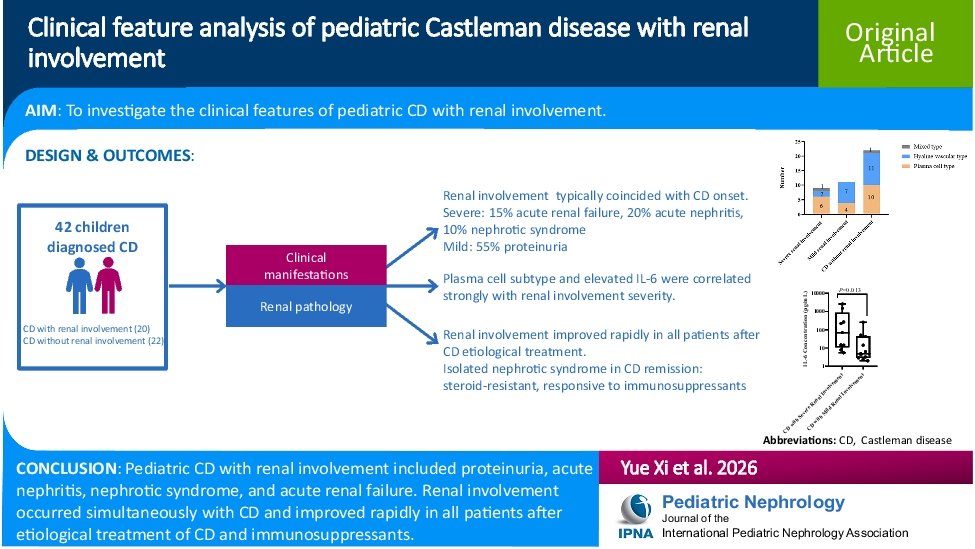 Clinical feature analysis of pediatric Castleman disease with renal involvement