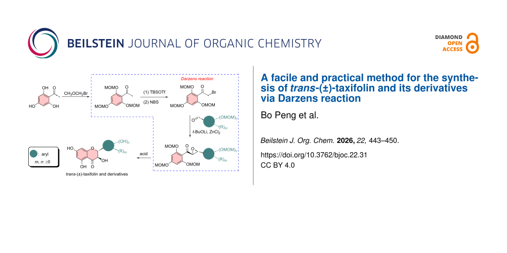A facile and practical method for the synthesis of trans-(±)-taxifolin and its derivatives via Darzens reaction