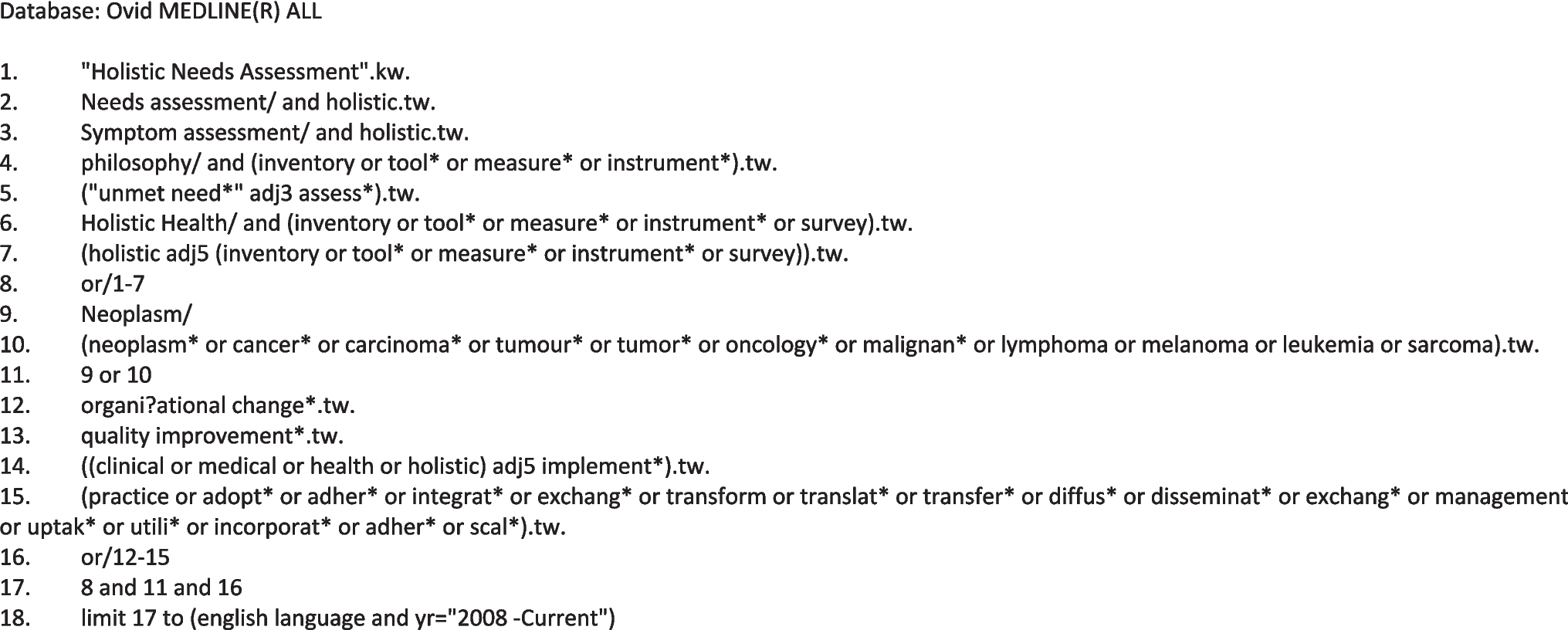 A systematic review of the implementation of cancer-specific holistic needs assessment (HNA) in adult clinical practice, and applicability to the brain tumour population