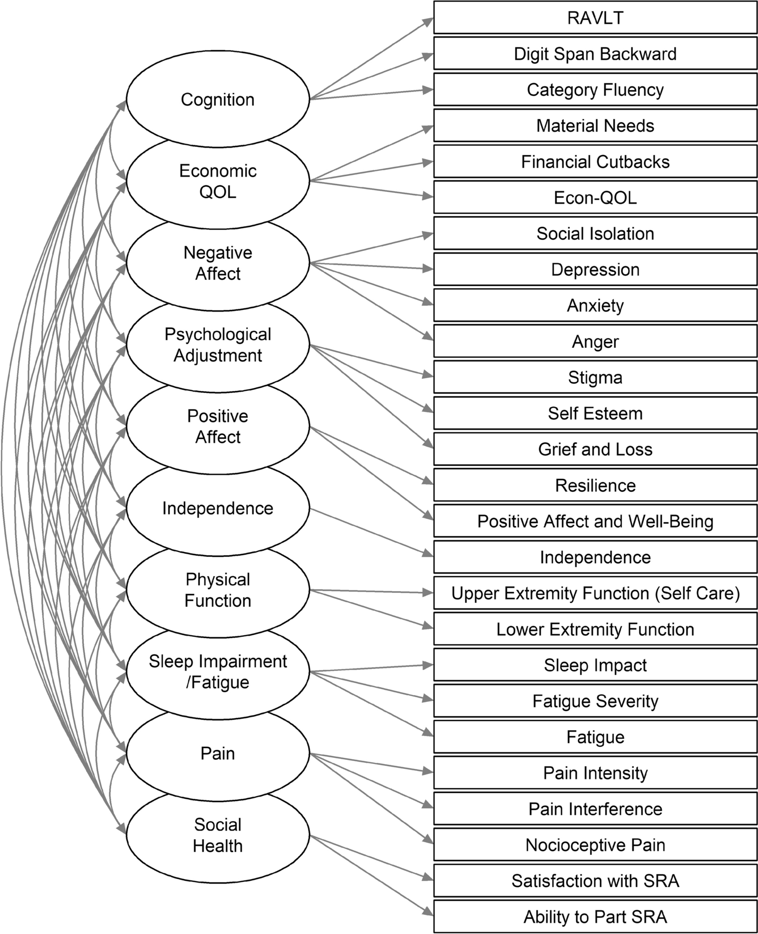 Using confirmatory factor analysis to identify symptom clusters in individuals with acquired disabilities