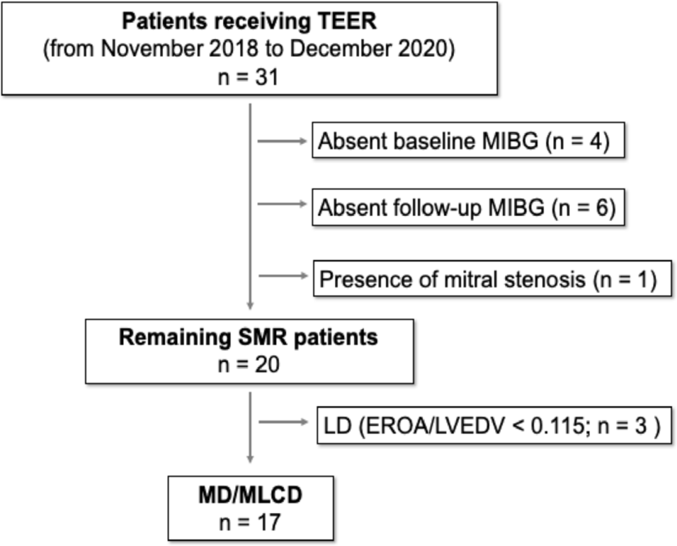 Cardiac sympathetic nerve activity following mitral transcatheter edge-to-edge repair verified by I-metaiodobezylguanidine (MIBG) scintigraphy among disproportionate secondary mitral regurgitation