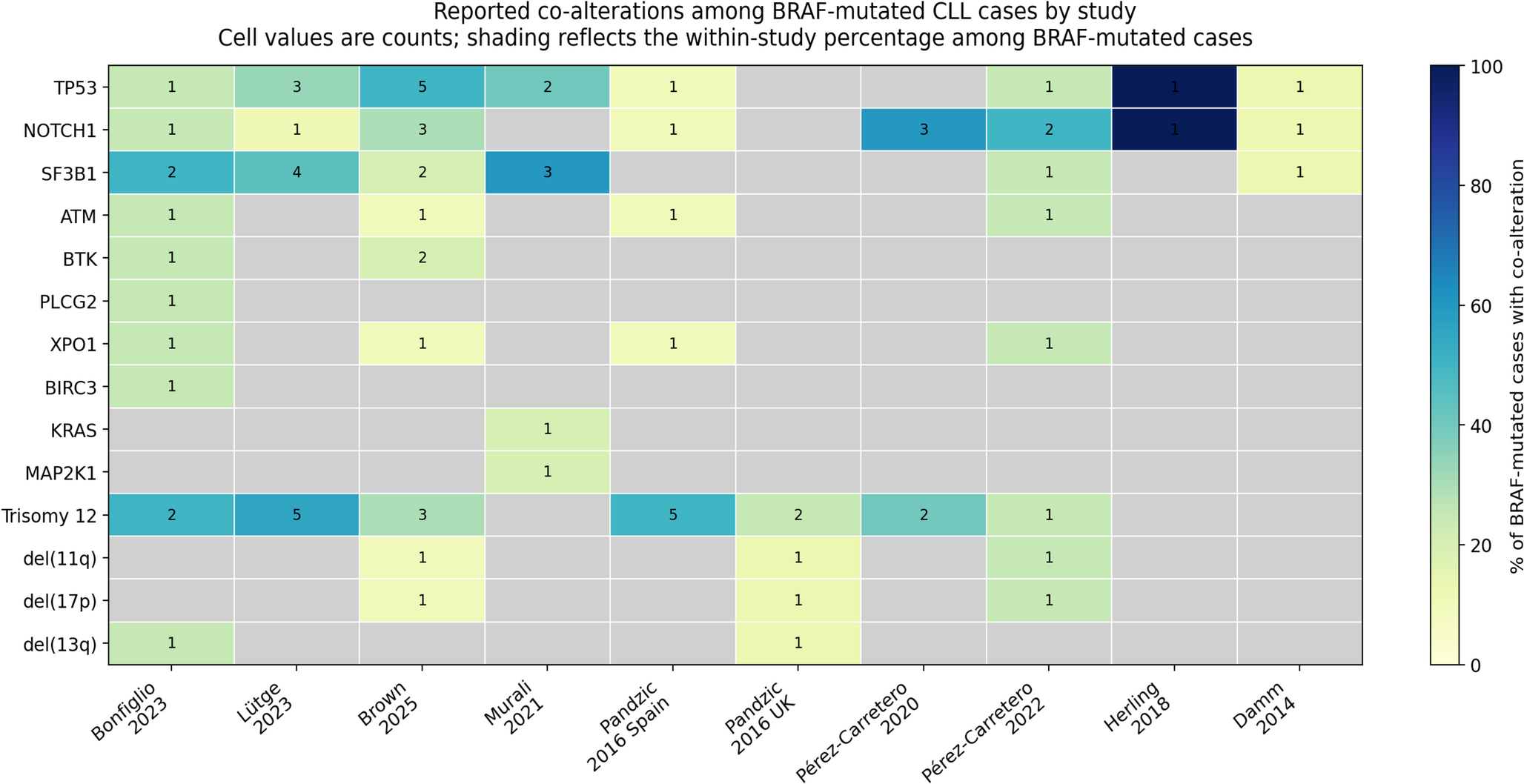 BRAF Alterations in Chronic Lymphocytic Leukemia: Genomic Landscape, Co-Mutation Patterns, and Clinical Relevance